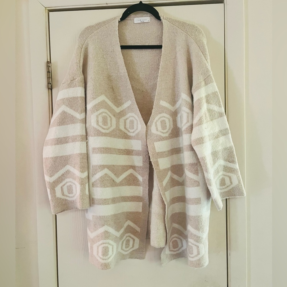 Womans Scandinavian Nordic Oversized Boho Aztec Southwest JIN Apparel Cardigan M